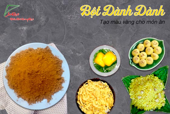 các món ăn từ bột dành dành màu vàng